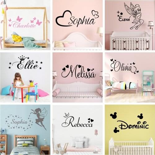 Colorful Custom Name Wall Sticker Vinyl Decal For Babys Room Personalized Stickers Wallpaper Kids Bedroom Decor Wall Decals