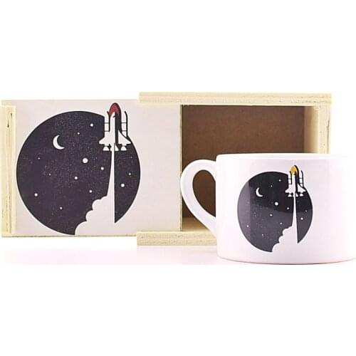 NASA Design Porcelain Mug with Special Wooden Box