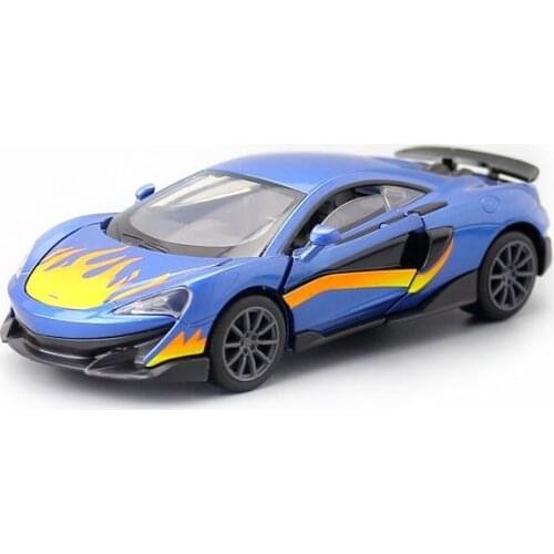 JACKIEKIM/1:32 Scale/Diecast Metal Toy Model/Mclaren 600LT/Sound & Light Car/Doors Openable/Educational Collection/Gift For Kid