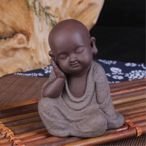 Ceramic Monk Buddha Pets Zisha Monk Home Decor Creative Statues Home Furnishing Articles Small Adornment
