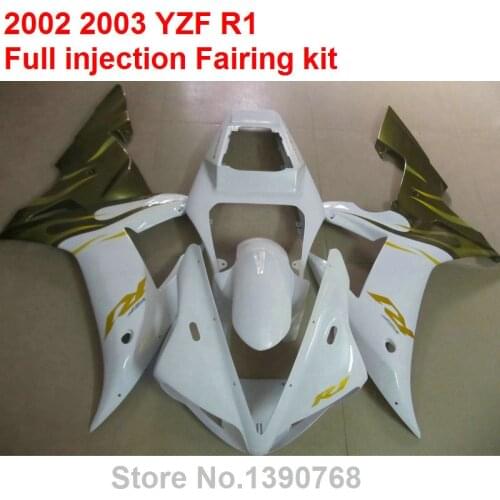 Fairing kit for Yamaha YZF R1 2002 2003 white black bodywork parts fairings set YZFR1 02 03 BV12