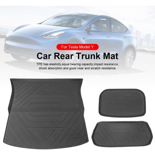 Car Rear Trunk Storage Mat For Tesla Model Y Car Trunk Mat Cargo Tray Trunk TPE Waterproof Protective Pads Mat Car Accessories
