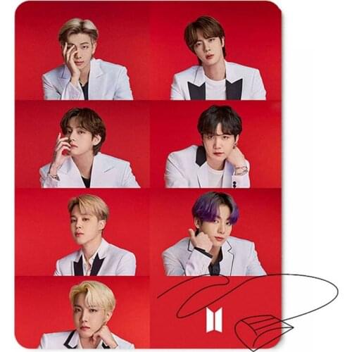 KPOP Bangtan Boys Tian Jungkook Park Jimin Red Rubber Base Computer Carpet Desk Mat PC Game Mouse Pad Desk Mousepad Kim Hyung