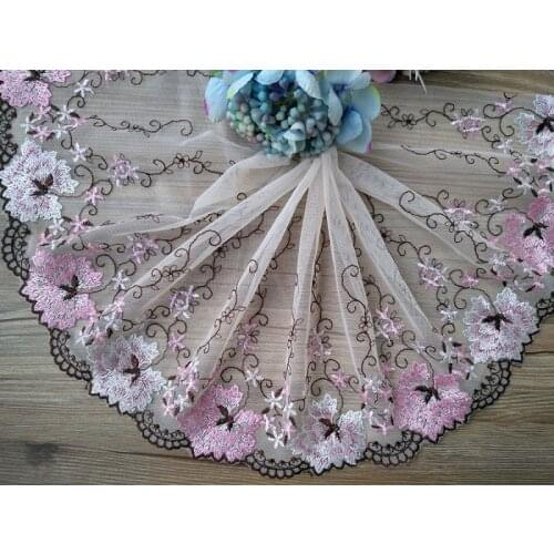 9Yards Lace Fabric Ribbon DIY Sewing Embroidery Trim Wedding 20cm Wide Sexy Bra Underwear Material Bridal Dresses encajes