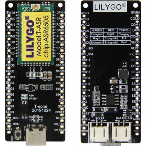 LILYGO® TTGO T-Solar 433/868/915MHz Solar Power Development Board STM8L152 CPU SX1262 Lora With Antenna