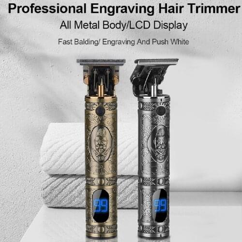 LCD Hair Clippers Rechargeable Hair Cutting Machine Hair Beard Trimmer For Men Barber Shop Electric Shaving T-Outliner Men