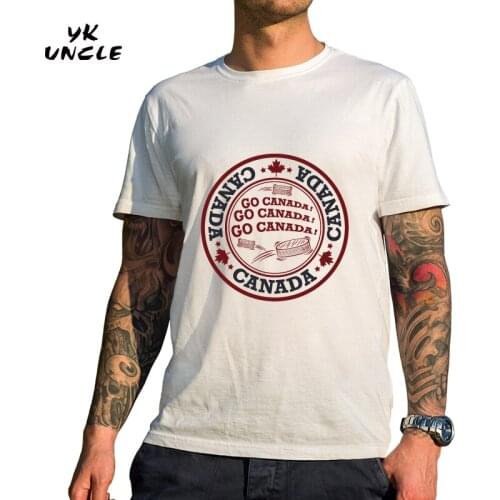 YK UNCLE Brand 2016 Summer Casual Go Canada Printing T-Shirt Mens O-Neck Short Sleeve Letters Printed T Shirt Tops Tees Big Size