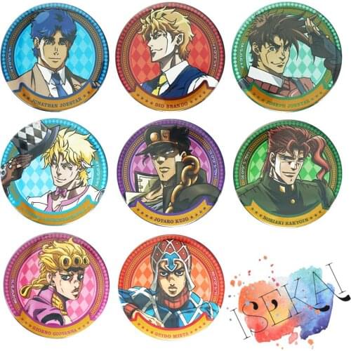 JoJos Bizarre Adventure Anime Jotaro Kujo Jonathan Joestar Joseph Giorno Giovanna Guido Mista Dio Brando Metal Badge Pins
