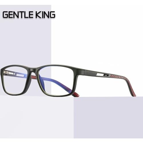 GENTLE KING Lightweight TR90 Frame Blue Light Blocking Glasses for Men Women Square Nerd Eyeglasses Computer Gaming Glasses
