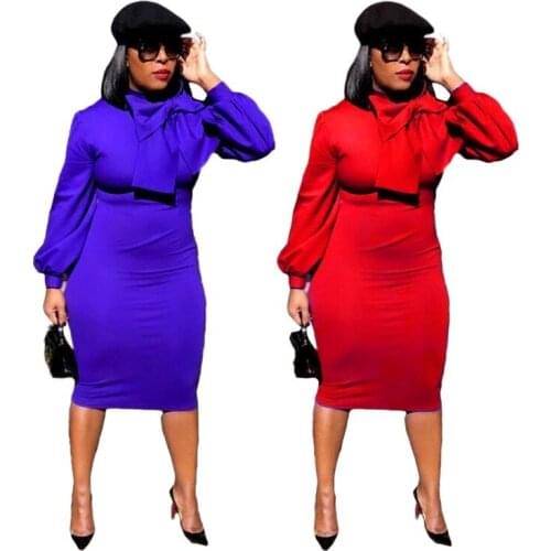 Autumn Fashion Style African Women Purple Red Dress African Clothing African Dresses for Women