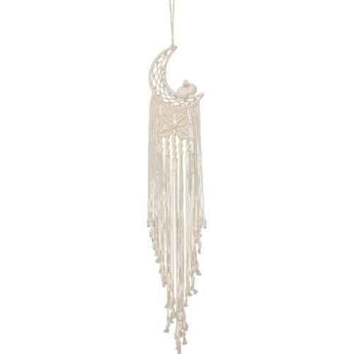 Handmade Woven Dreamcatcher Moon Butterfly Boho Macrame Wall Hanging Tapestry QX2E