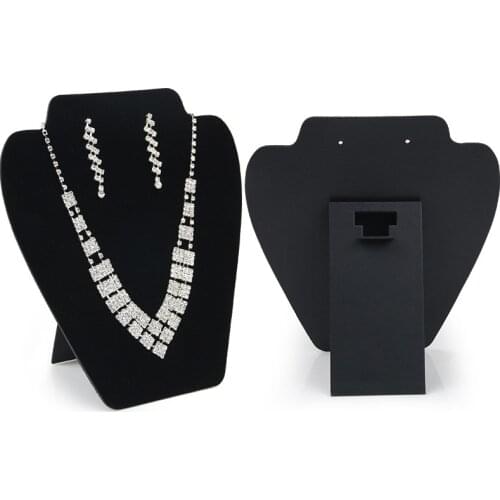 Black Vevlet Necklace Pendant Display Earrings Display Storage Board Stand Jewelry Organizer Holder Case Rack