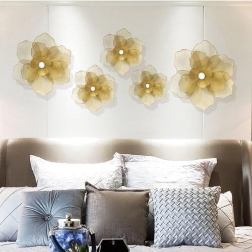 Wrought Iron Flower Wall Hanging Bedroom Decoration Metal Flower Wall Decoration Living Room Pendant on The Wall