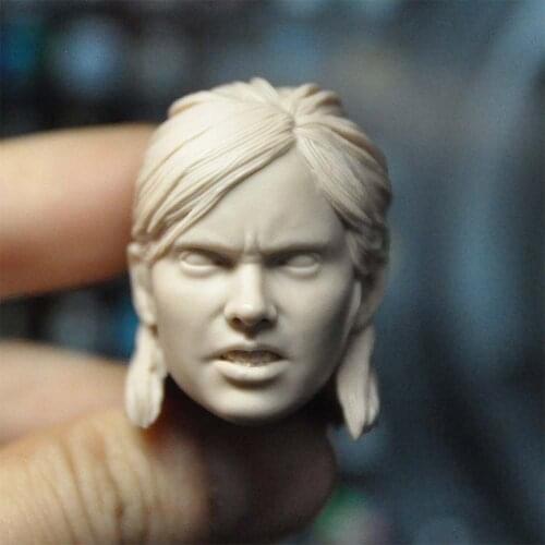 1/6 Scale Last of Us Little Girl Allie Unpainted Head Model for 12''Body DIY
