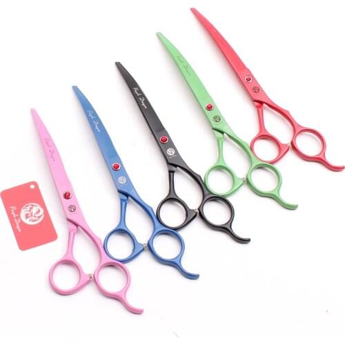 7" 19.5cm Japan Purple Dragon Professional Pets Flur Clipping Shears Dogs Flur Grooming Shears Down Curved Cutting Shears Z4100
