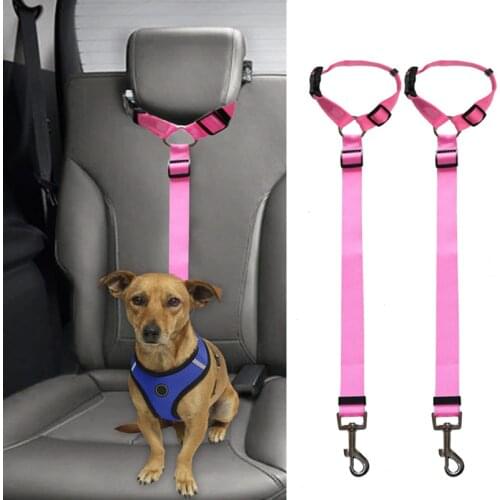 New Pet Dog Car Seat Belts Durable Adjustable Harness Leash Outdoor Travel Car Safety Traction Rope For Dog Cat Pet Acessories