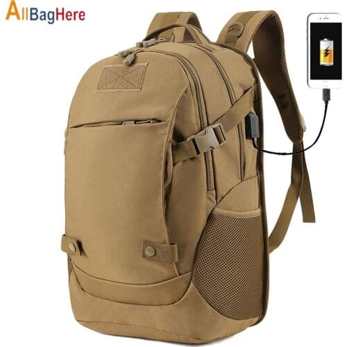 Outdoor 40L USB Charging Camping Backpack Travel Hiking Sport Cycling Tourist Bag Men Camouflage Waterproof Laptop Rucksack Male
