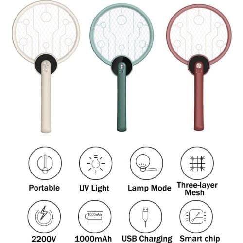 Foldable Handheld Bug Zappers Electric Mosquito Racket with UV Light USB Charging Mosquito Swatter Mosquito Lamp Mosquito Trap