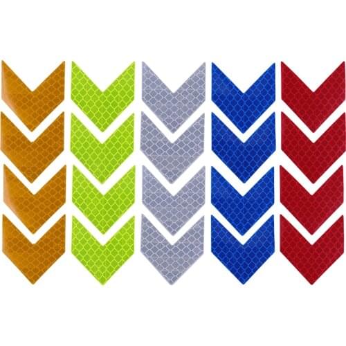 10PCS Arrow Reflective Tape Safety Caution Warning Reflective Adhesive Tape Sticker For Truck Motorcycle Bicycle Sticker