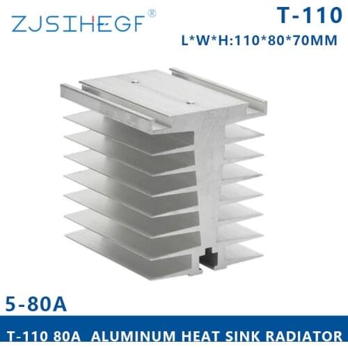T type L*W*H:110*70*80mm Aluminum Heat Sink Radiator T-110 Din rail Mount with for 10-60A temperature controller and K sensor
