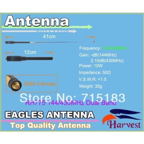 SMA-F Connector Harvest RH775 Dual Band 144/430MHz Telescopic Antenna for TG-UV2 KG-UVD1P UV-5R PX-888 PX-777 two way radio
