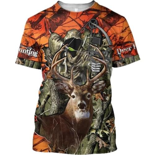 Tessffel Camo Deer Hunting Tattoo Animal Hunter NewFashion 3DPrint Men/Women Summer Casual Short Sleeve T-Shirts Streetwear A1