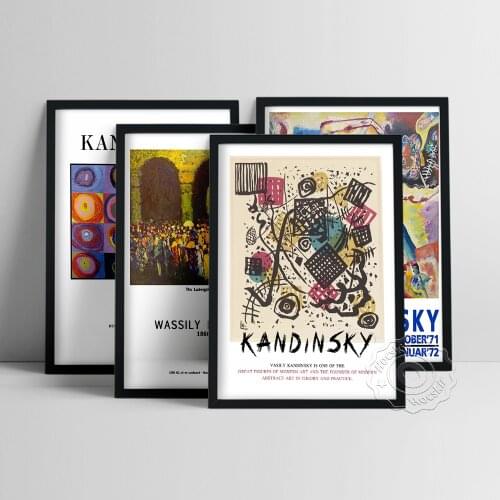 Wassily Kandinsky Museum Exhibition Poster, Abstract Geometric Painting, Kandinsky Vintage Wall Picture, Living Room Home Decor