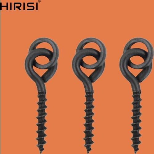 50pcs Carp Fishing Boilie Screw Carp Fishing Hair Tackle Accessory with Solid Ring Bait Tool Chod Rigs
