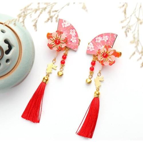 FORSEVEN 1 Pair Chinese Retro Long Tassels Hairpins Hairclips Women Girl Bride Noiva Wedding Party Hair Jewelry Headpieces