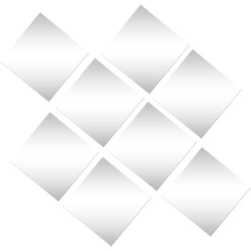 8pcs 30x30cm Mirror Tiles Wall Sticker Square Self Adhesive Stick On DIY Home Bathroom Bedroom Kitchen Decoration