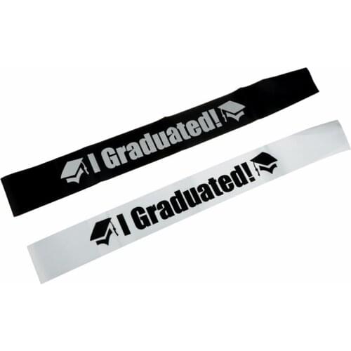 1 Pcs New Graduate High School Party Photo Booth Props Black White I Graduated Satin Sash Graduation Celebration Party Supplies
