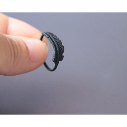 10pc/lot Matt Black Feather Rings Punk Minimalist Leaf Ring Men Women Anillos Mujer Jewelry