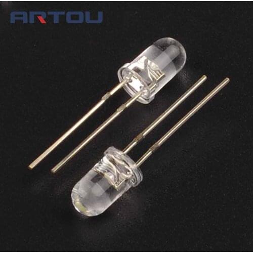 100PCS Ultra Bright White LED 5mm 18000mcd LED