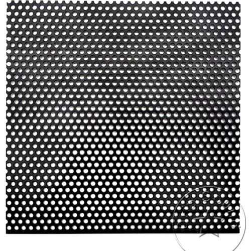 160x160mm Car Audio Tweeter Speaker Conversion Net Cover Decorative Circle Square Metal Mesh Grille Protection #Black