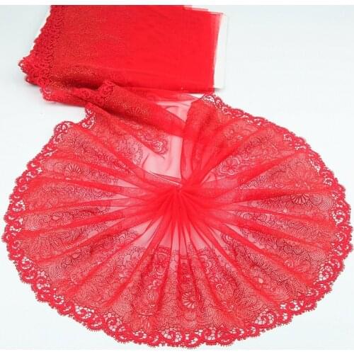 2Yards Red +Golden Exquisite Embroidered Flower Lace Trim High Quality Lace Fabric DIY Craft&Sewing Dress Clothing Accessories