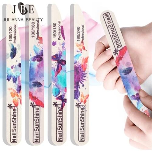 20Pcs/lot 100/180/240 Mix Color Sanding Buffer Block File Sangpaper Pedicure Manicure UV Gel Tips Washable Sanding Board Tools