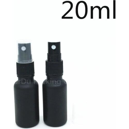240pcs 20ml black Frosted glass bottle with black Plastic sprayer,20cc Essential Oil Spray perfume bottle
