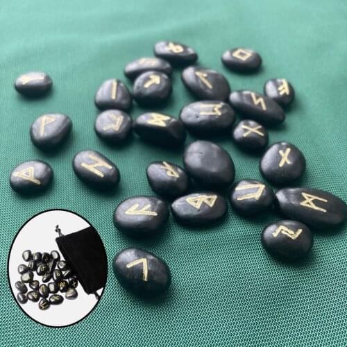 25Pcs Natural Rune Stone for Divination Polished Energy Stones Gift Decors