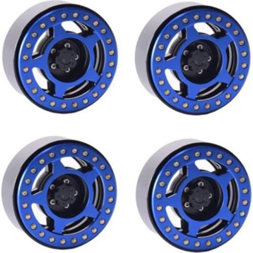 4 Pcs RC Car 2.2 Inch Beadlock Wheel Rim for 1:8 Scale RC Crawler Off-Road Climbing Car Hobby Vehicle Model Replacement
