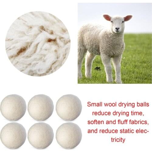 6PCS/SET Natural Reusable Laundry Clean Ball Practical Home Wool Dryer Balls Laundry Softener Alternative Accessories