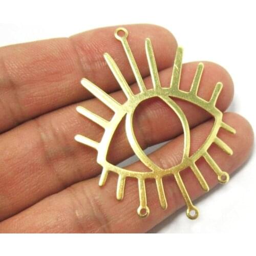 Brass eye connector 50.8x38mm raw brass eye earrings charm holder -6pcs R619