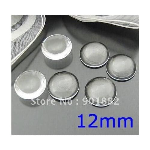 Free shipng~! 100pcs 12mm clear domed magnifying round glass cabochons, photo jewelry pendant inserts