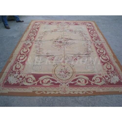 Free shipping 8'x10' French Aubusson rug hand woven woolen aubusson carpet