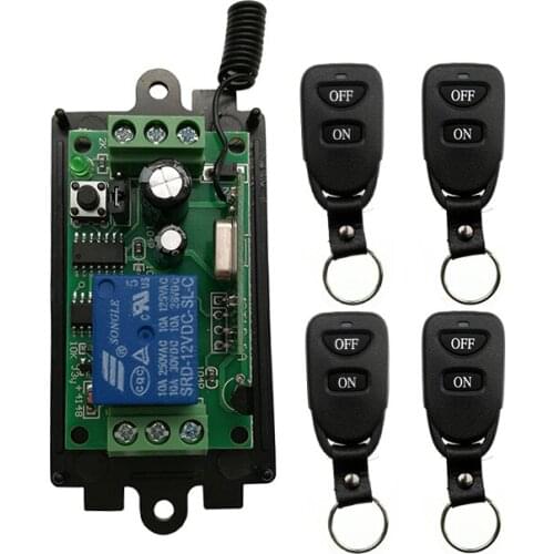 DC 9V 12V 24V 1 CH 1Channel 1CH Wireless RF Remote Control Light Switch 10A Relay Output Radio Receiver Module +Transmitter