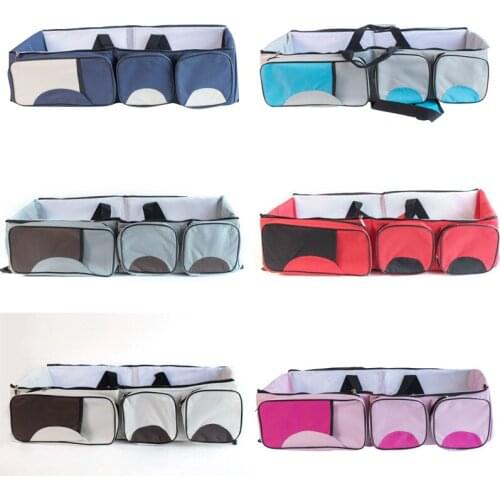 Baby bed diaper bag Foldable portable Mummy bag maternal and child 2 in 1 multi-function crib large capacity handbag