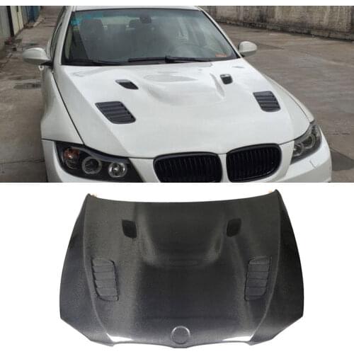 For BMW 3 Series E90 E92 2005 2006 2007 2008 V Style Sedan LWB Carbon Fiber Hoods Engine Cover Bonnet Lid Vent Cover Air hood