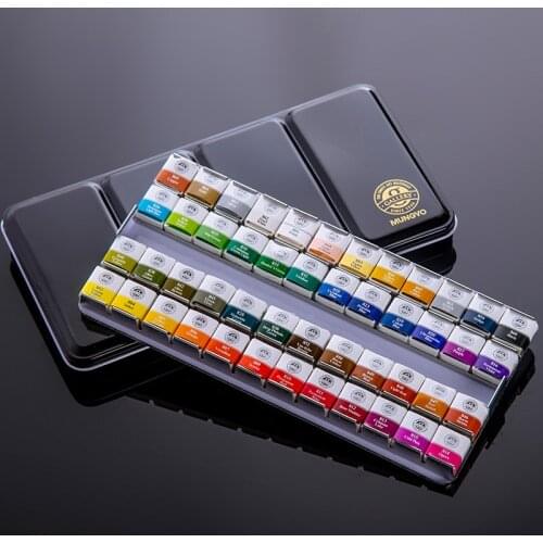 48 Colors Watercolor Paint Set Solid Water Color Metal Box Oil Painting ,Travel Watercolor Kit for Adults, Artists, and Students