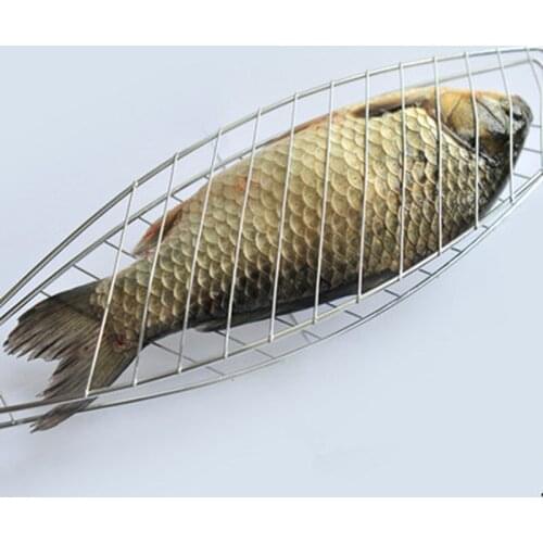 Portable Nonstick Fish Grilling Basket With Handle Chicken Meat BBQ Mesh Clip DIY Barbecue Tool Roasting Accessories Outdoor