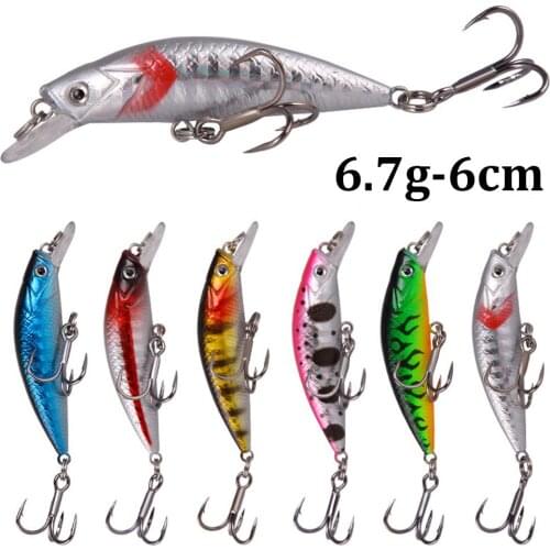 6.7g-6cm Minnow Fishing Lures Artificial Hard Fish Lures Freshwater Saltwater Wobbler Fish Bait Fishing Lures Tackle
