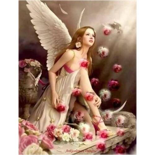 Counted Cross Stitch Kits Needlework Embroidery - Crafts 14 ct Aida DMC Color DIY Arts Handmade Home Decor - Christmas Angel